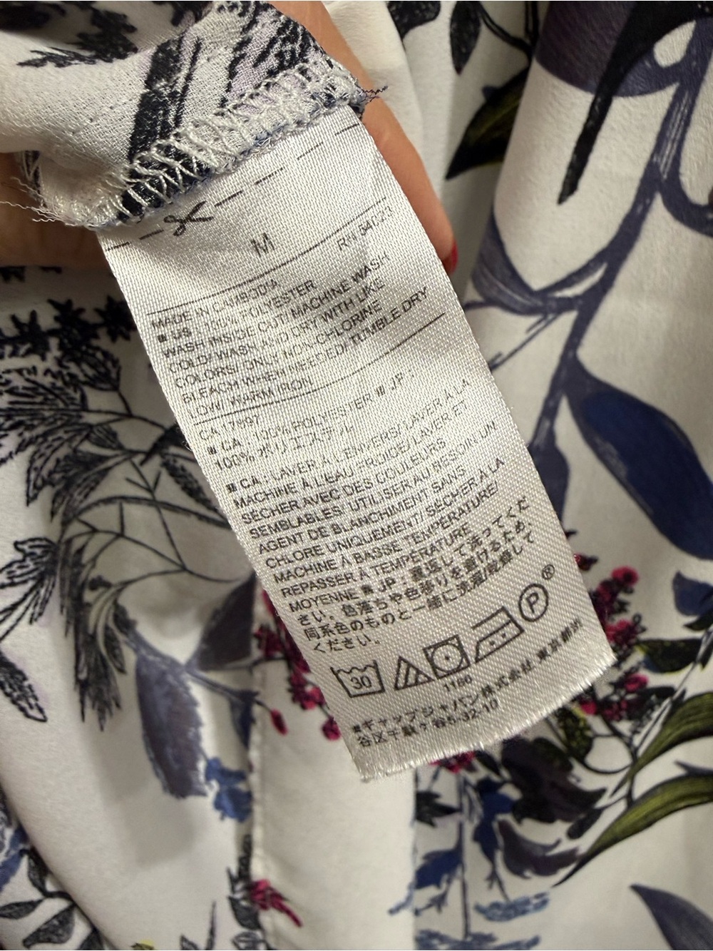 Banana Republic White Floral Split V-Neck Blouse - Picture 4 of 5